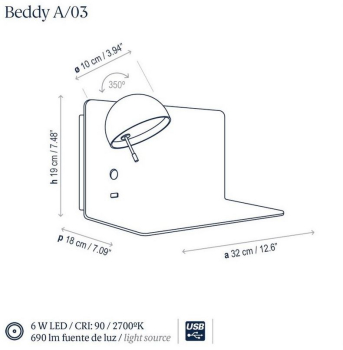 Bover BEDDY A/03 white